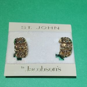 St. John Gold Floral Earrings